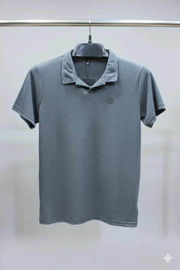 Men's Dryfit Textured Open Collar Shirt - Sage Green