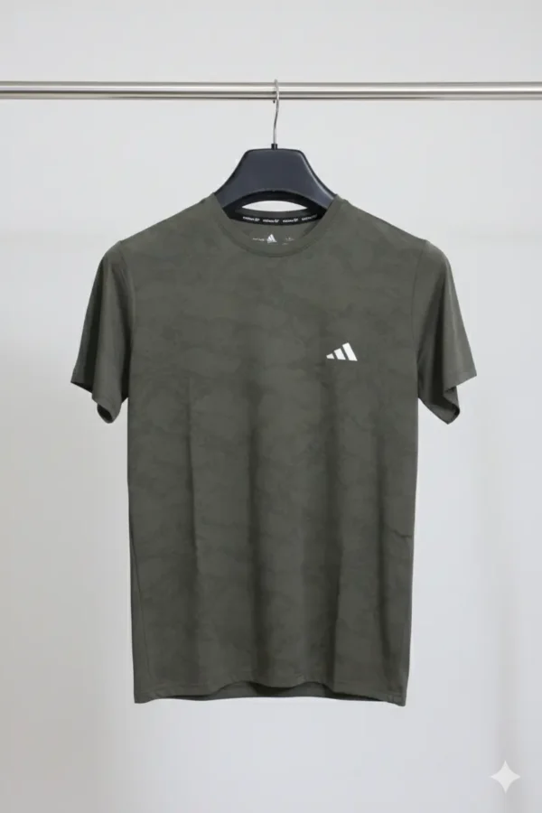 Adidas Men's Camo Print Athletic T-Shirt - Olive Green