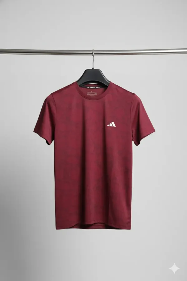 Adidas Men's Camo Print Athletic T-Shirt - Maroon
