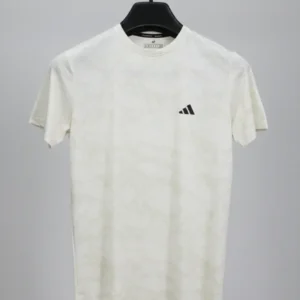 Adidas Men's Camo Print Athletic T-Shirt - Off-White