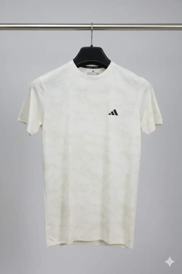 Adidas Men's Camo Print Athletic T-Shirt - Off-White